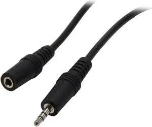 SA SPC-25MF 25 ft. 3.5mm Stereo Speaker Extension Cable - Male To Female, Black Jacket Male to Female