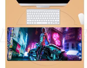 SA  Cyberpunk 2077 0.12“ x 35.40” x 15.70“ Oversized Extended Gaming Mousepad ,Large Non-slip rubber sole with stitched edges Mouse Pad   soft Ultra durable and portable Apply to office Gaming