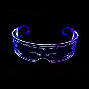 LED Light up Glasses - Rainbow Steampunk Goggles Novelty Funny Rave Glasses for Kids Adults Birthday Halloween Christmas Party Eyewear (blue)