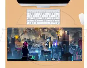 SA Cyberpunk 2077 Game Anime Non-slip Large mouse pad for office and home With non-slip edges soft Special textured surface0.12“ x 35.40” x 15.70“mouse pad Second element Game personalise mousepad