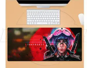 SA Cyberpunk 2077 Large soft Second element anime mouse pad game keyboard Non-slip Rubber sole Expand mouse pad0.12“ x 35.40” x 15.70“Suitable for PC/laptop/desktop computer desk Large mouse pad