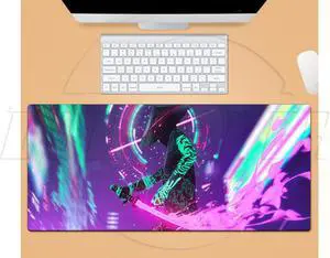 SA Cyberpunk 2077 Large soft Second element anime game keyboard Non-slip Rubber sole With non-slip edges Special textured surface Durable stitched edges0.12“ x 35.40” x 15.70“Large mouse pad