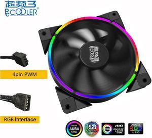 CPU AURA RGB Cooling Fan 120mm PC Case Cooler Fans 4 Pin PWM Ultra Quiet LED Adjustable for CPU Cooler Computer