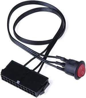 ZHIJIADA New 24-Pin Female ATX Power Supply Starter Tester Start Up Jumper Cable Switch