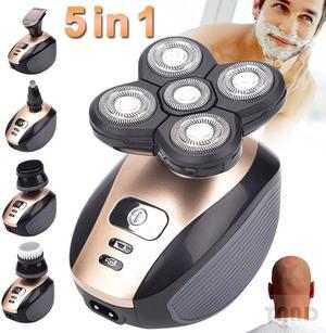 5 Blades Electric Shaver For Men 4D Floating Head Hair Trimmer USB Rechargeable Razor Rotate Face Brush Men's Grooming Set