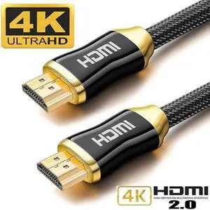4K High-Speed HDMI Cable, Braided Nylon Gold Connectors, 1M/3.3FT High Speed 18Gbps HDMI 2.0 HDMI Cord 4K@60Hz Compatible 4K UHD, 1080P for Laptop, Monitor, PS5, PS4, Xbox One, Apple TV and More