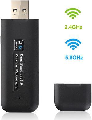 Hannord 1200Mbps USB WiFi Mini Network Adapter Dual Band AC 5.8GHz/866Mbps 2.4GHz/300Mbps USB 3.0 WiFi Adapter for Desktop Laptop PC with Windows XP/7/8/8.1/10 Linux Mac OS