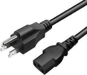 Hannord Replacement Power Cable For Computers, TVs, Monitors, & More - 3.3 Feet Black Universal Cord Works With Any 3 Pin AC Power Connection - 18 Gauge Wire