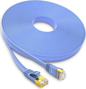 Hannord Cat 6 Ethernet Cable - Flat Internet Network Lan patch cords  Solid Cat6 High Speed Computer wire With clips & Snagless Rj45 Connectors for Router, modem  faster than Cat5e/Cat5 -  66 ft.