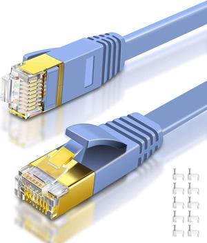 10ft (3M) Cat6 Flat Ethernet Cable 10 Feet (3 Meters) Gigabit LAN Network  Cable RJ45 High Speed Patch Cord for Xbox, PS4, PS3, Modem, Router, LAN
