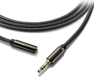 Hannord 3.5mm Male to Female Stereo Audio Extension Cable [Hi-Fi Sound] [Gold Plated Jack] Nylon-Braided AUX Extension Cord Adapter Compatible with iPhone iPad Smartphone Tablets Media Players, 10FT