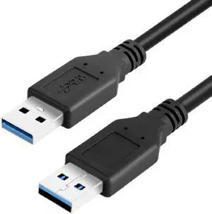 Hannord USB 3.0 A to A Cable Type A Male to Male Cable Cord for Data Transfer Hard Drive Enclosures Printers Modems Cameras (Black, 6.6ft.)