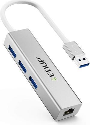 USB 3.0 to Ethernet Adapter with 3 USB 3.0 Ports Hub, 10/100/1000 Mbps Gigabit Ethernet RJ45 LAN Network Adapter for iMac Pro, MacBook Air, Mac Mini/Pro, Surface Pro, Notebook PC, Laptop and More