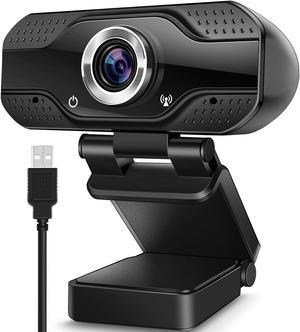 Hannord Video Calling Recording Conferencing Live Class Webcam,1080P Full HD Webcam USB Desktop & Laptop Webcam Live Streaming Webcam with Microphone Widescreen HD Video Webcam