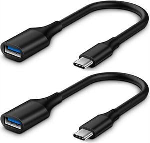 2 Pack USB C to USB Adapter Cable ,QGeeM USB C to USB 3.0 Adapter,USB Type C to USB,Thunderbolt 3 to USB Female Adapter OTG with Blue Indicator LED,USB C OTG Adapter 