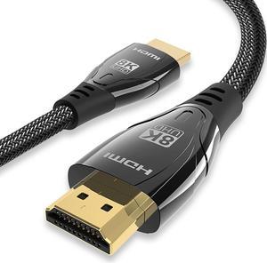 Monoprice 8K Certified Braided Ultra High Speed HDMI 2.1 Cable - 8K@60Hz,  48Gbps, CL2 In-Wall Rated, 30AWG, Dynamic HDR, Supports eARC, Compatible