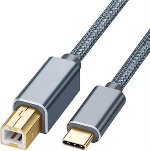 USB C to Printer Cable, Hannord USB C to USB B Male Scanner Cord Compatible with DIMI, Google Chromebook Pixel, MacBook Pro, HP Canon Printers, iPad Pro and More Type-C Devices/Laptops, 5 ft.