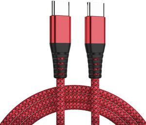 USB C to USB C Cable 60W, (2 Pack 4ft) Hannord Type C Fast Charging Cord Charger Compatible with Samsung Galaxy S22 S21 S20 Ultra Plus Note 20 10, Google Pixel 2/3/4 XL,iPad Air4, iPad Mini 6 (Red)