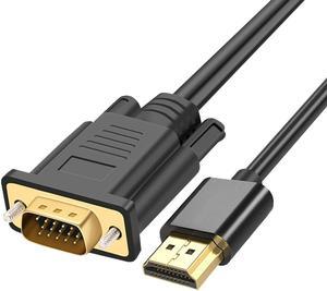HDMI to VGA, Hannord Gold-Plated HDMI to VGA 6 Feet Cable (Male to Male) Compatible for Computer, Desktop, Laptop, PC, Monitor, Projector, HDTV, Raspberry Pi, Roku, Xbox and More