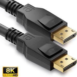 Hannord DisplayPort 1.4 Cable, 32.4Gbps High-Speed, DisplayPort Cable 1.4 Support 8K@60Hz, 4K@144Hz, Dynamic HDR and 3D for Gaming Monitor, PC, Gold-Plated Plugs, 3.3 Feet, Black
