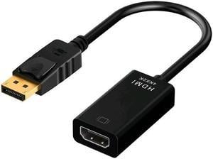 DisplayPort to HDMI 4K, Hannord Gold-Plated DP Display Port to HDMI Adapter (Male to Female) Compatible for Computer Monitor, TV, Projector- 1 Pack