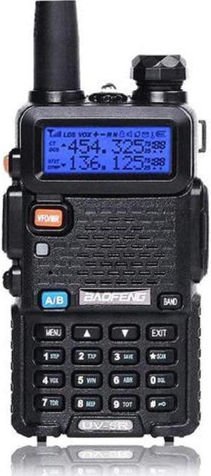Baofeng UV-5R Two Way Radio Dual Band 144-148/420-450Mhz Walkie Talkie 1800mAh Li-ion Battery (Black)