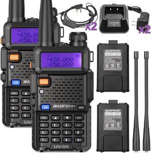 Baofeng UV-5R Ham Radio Long Range UV5R Dual Band Handheld Two Way Radio Walkie Talkies with 1800mAh Li-ion Battery and Earpiece for Hunting Survival Gear, 2 Pack