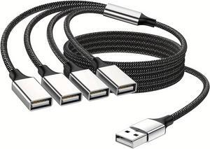 Hannord USB Splitter USB 1 Male to 4 Female USB Hub Extension Cable, USB Splitter Adapter for Mac Macbook,Car,Xbox One Series X/S,Flash Drive,HDD,Laptop 1.64 ft.