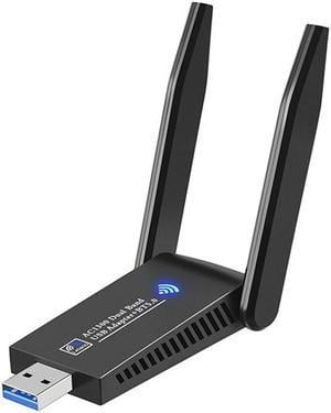 Hannord 1300M  Dual Band WiFi Wireless Network Card 2.4GHz 5.8GHz BT 5.0 Adapter Dongle AC1300 USB 3.0 802.11ac Adapter Bluetooth 5.0 with Antenna for Laptop PC