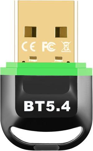 Hannord USB Bluetooth 5.4 Adapter Plug & Play Bluetooth Dongle Receiver Long Range Support Windows 11/10/8.1 for Desktop Laptop PS/Xbox Keyboard Mouse Headset Green