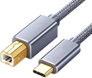 Hannord USB C to USB B Printe Scanner Cable Compatible with MIDI Controller DJ Controller MacBook Pro, HP Canon Printers, iPad Pro and More