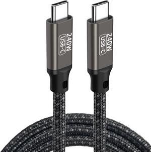 Hannord USB C to USB C Cable 240W Fast Charging Braided Cable Phone Charger Compatible with iPhone 15/16 Series, Mac Book, iPad Pro, Samsung, Dell 5 ft.