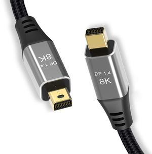 Hannord Mini DisplayPort to Mini DisplayPort Cable 6.6 Feet 8K 60hz Cable Ultra-HD UHD 4K 144hz Mini DP to MiniDP Cable 7680 * 4320 for Video PC Laptop TV