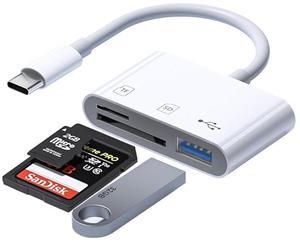 Hannord USB C SD Card Reader, USB C to Micro SD TF Memory Card Reader, 3-in-1 USB Camera Card Reader Adapter For iPhone 15 16 iPad Mac Laptop MacBook and Android Galaxy More USBC Devices