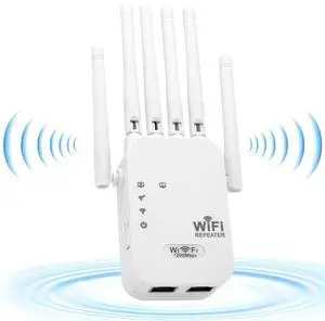 Hannord WiFi Extender Signal Booster,WiFi Booster with 1200Mbps Dual Band (5GHz/2.4GHz) WiFi Repeater Signal Booster Plug & Play, Router & Access Point Mode