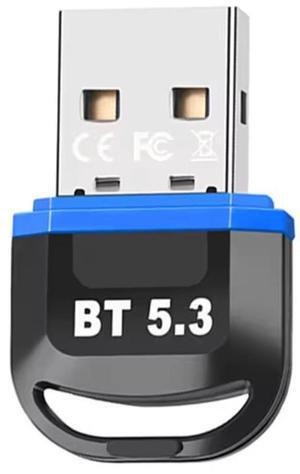 Hannord USB Bluetooth 5.3 Adapter for PC, Plug & Play BT5.3 Bluetooth Dongle Receiver Long Range Support Windows 11/10/8.1 for Desktop Laptop Keyboard Mouse Headset (Blue)