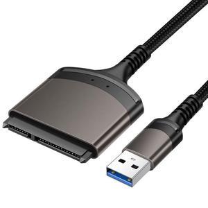 Hannord SATA to USB Nylon Braided Cable USB 3.0 to 2.5" SATA Hard Drive External Converter Adapter up to 5Gbps for SSD/HDD Data Transfer