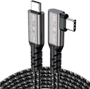 Hannord USB4.0 Fast Charging Data Cable 1.64FT,Thunderbolt 4 Cable, USB-C to USB-C Cable, 40Gbps 240w Charging Cord 8K@60Hz Data Transfer Braided Cable For Laptop MacBooks Pro 1.64 ft.