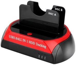 Hannord All in 1 HDD Docking,2.5''/3.5'' SATA Multi-Function HDD Docking Station SATA Hard Disk Base USB HUB Reader