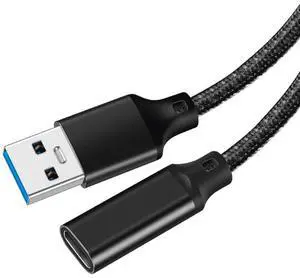 Hannord USB C Female to USB Male Adapter USB 3.2 (1 Ft), 3A Fast Charging USB A to USB C Adapter with 10Gbps Data Transfer and Charging for Laptop, PC, Flash Disk, Quest Link, Charger