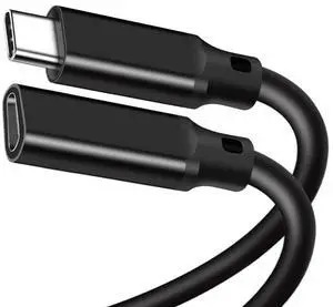 Hannord  USB C Extension Cable 3.3FT,[USB 3.2 Gen 2*2] 20gbps Male to Female Type C 5A PD240W Fast Charging Cable 4K@60Hz Video cable for MacBook Pro/Air,iPad Pro,iPhone15 16,SSD,Switch [Black]