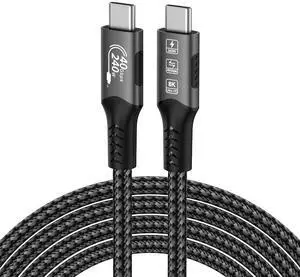Hannord  USB C Cable(1.6FT, 240W), USB 4 Data Cable, 40Gbps, 8K HD Display, Thunderbolt 4/3 Compatible, for iPhone 16, MacBook, Hub, Docking and More