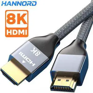 Hannord HDMI 2.1 Cables 3.3FT, Certified HDMI Ultra High Speed Cord 8K@60HZ, 4K@120HZ, 48Gbps eARC HDR10 HDCP 2.2 & 2.3, Compatible with Laptop Monitor TV Projector
