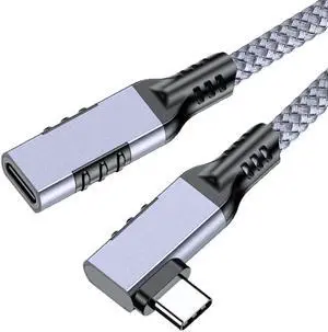 Hannord Right Angle USB C Extension Cable 5ft, 90 Degree USB-C 3.2 Gen 2 20Gbps Male to Female Type C 4K 8K Video Extender Cord, L Shape USB C PD 3.1 Supports 240W Fast Charging for iPhone 16, Gray Hannord Right Angle USB C Extension Cable 5ft, 90 Degree USB-C 3.2 Gen 2 20Gbps Male to Female Type C 4K 8K Video Extender Cord, L Shape USB C PD 3.1 Supports 240W Fast Charging for iPhone 16, Gray