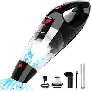 High Power Handheld Vacuum Cordless,Portable Vacuum Cleaner Powered by Li-ion Battery Rechargeable Quick Charge Tech, for Home and Car Cleaning, Black & Red High Power Handheld Vacuum Cordless,Portable Vacuum Cleaner Powered by Li-ion Battery Rechargeable Quick Charge Tech, for Home and Car Cleaning, Black & Red