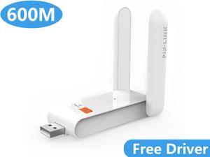 USB WiFi Adapter 600Mbps Wireless Internet Adapter USB 2.0 WiFi Dongle for PC 802.11AC with 3dBi High Gain Antenna Support Linux Mac OS 10.15 Windows 10/8.1/8/7/ XP System, Easy to Use