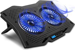 Laptop Cooling Cooler Pad for 15.6" - 17.3" Notobooks, Metal Panel, 2 Big Turbofans