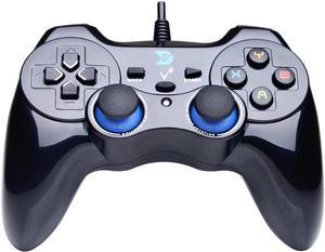 USB Wired Gaming Controller Gamepad for PC/Laptop Computer(Windows XP/7/8/10) & PS3 & Android & Steam - [Black]