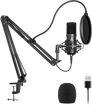USB Microphone Kit 192KHZ/24BIT Plug & Play MAONO AU-A04 USB Computer Cardioid Mic Podcast Condenser Microphone with Professional Sound Chipset for PC Karaoke, YouTube, Gaming Recording