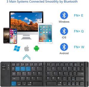 Foldable Bluetooth Keyboard IKOS Ultra Slim Mini BT Folding Keyboard Compatible for iPhone X 8 7 6S 6 Plus iPad MiniProAir Samsung and All Other Android SmartphonesTablets and Windows Black